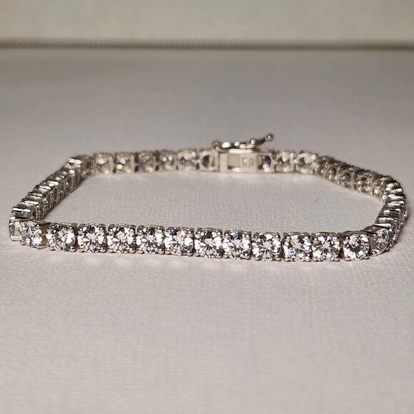 Retro Classic "Rainbow" Diamond Tennis Bracelet 925 STS 7.5" - Picture 2 of 13